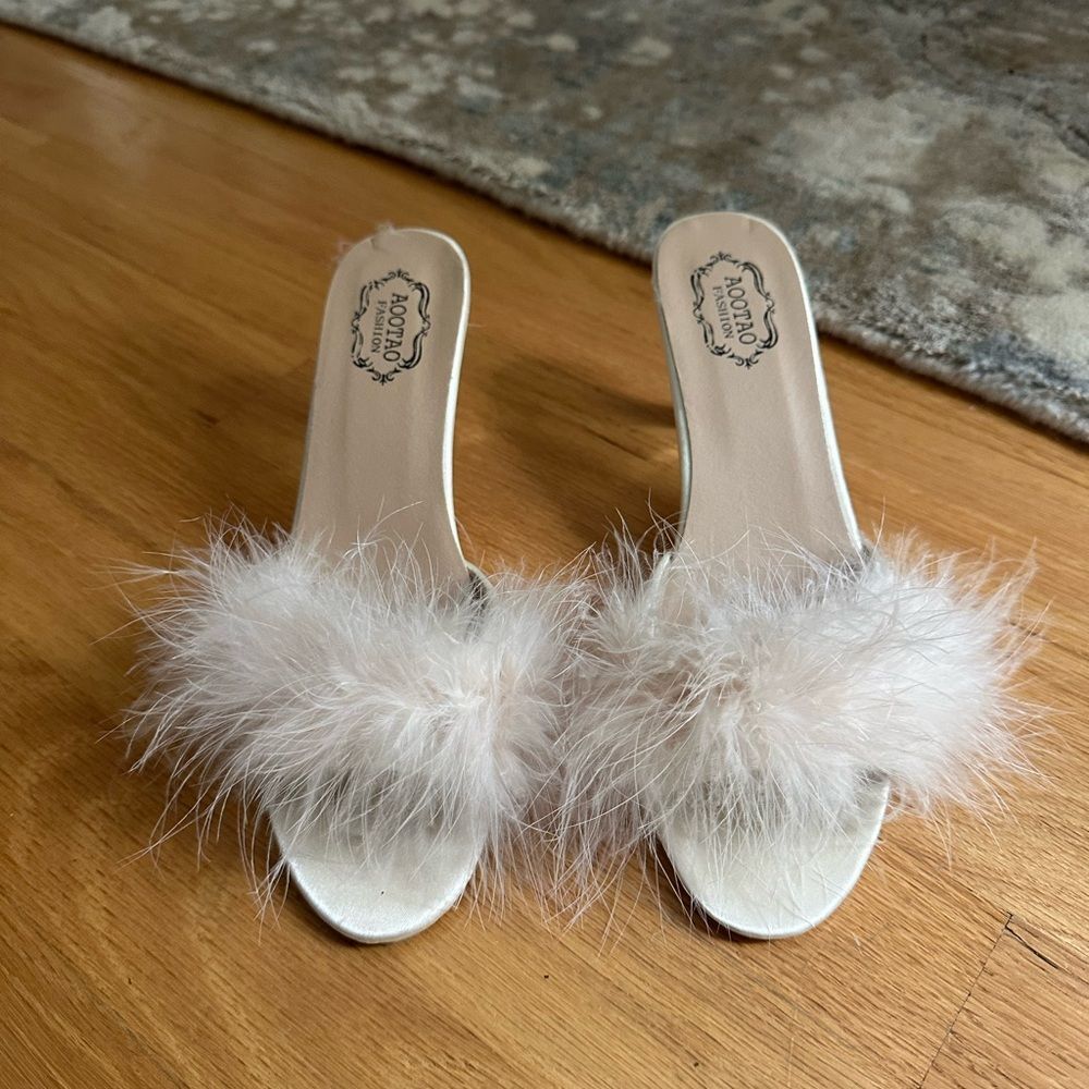 Wedding Getting Ready Elegant Fur Slides